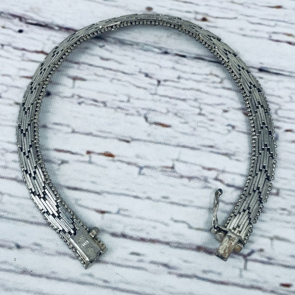 Italian 925 Sterling Silver Woven 17" V-Shaped Necklace & 7.5" Bracelet 7mm 50g - Picture 4 of 12